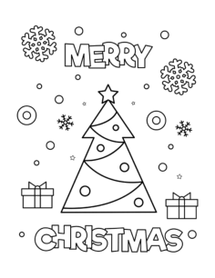 Christmas Merry Tree Star Snowflakes Winter Tracing Shape Pdf, Free Vectors File